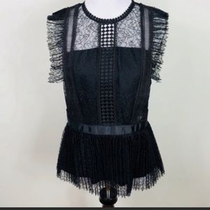 ⭐️🎉Host Pick🎉⭐️Heartloom black lace top NWOT